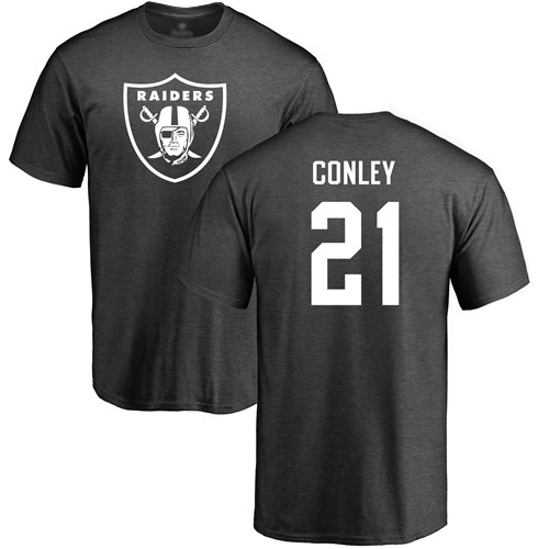 Men Oakland Raiders Ash Gareon Conley One Color NFL Football #21 T Shirt->nfl t-shirts->Sports Accessory